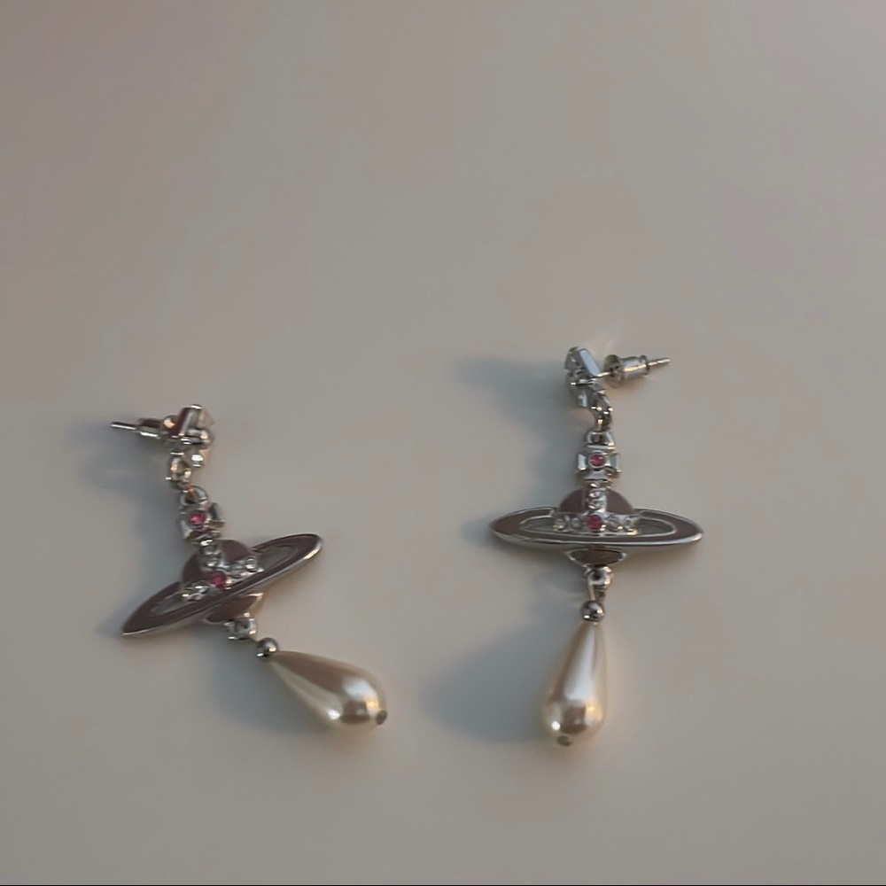 COPY - vivienne westwood saturn drop earrings